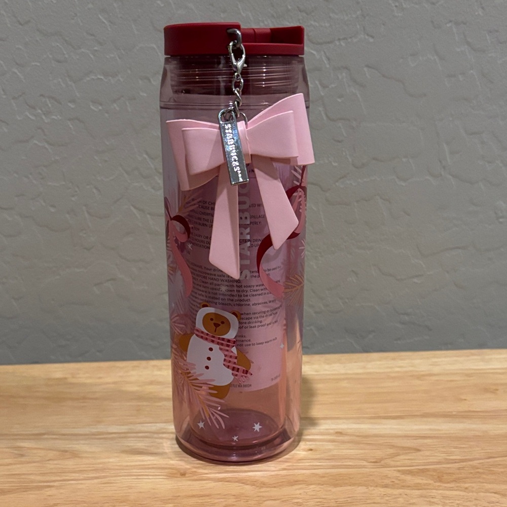 NWT Starbucks 2025 Holiday Bears Holiday Tumbler with Bow